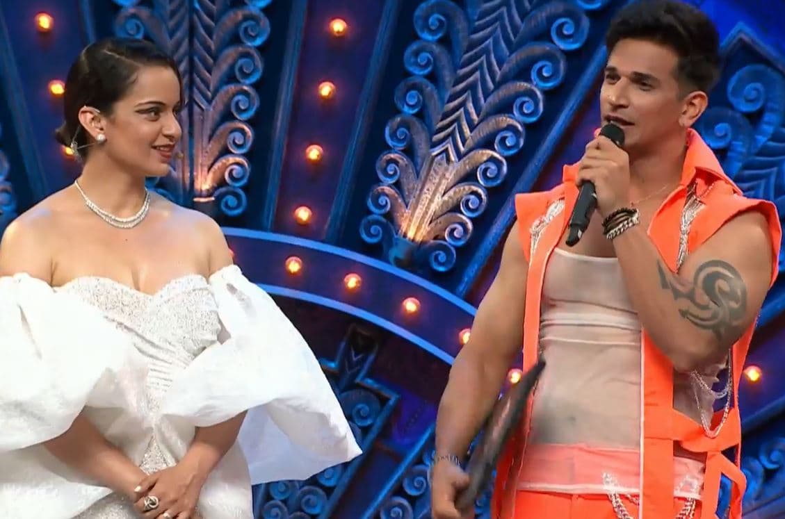 Prince and Kangana on the Lock Upp grand finale stage.