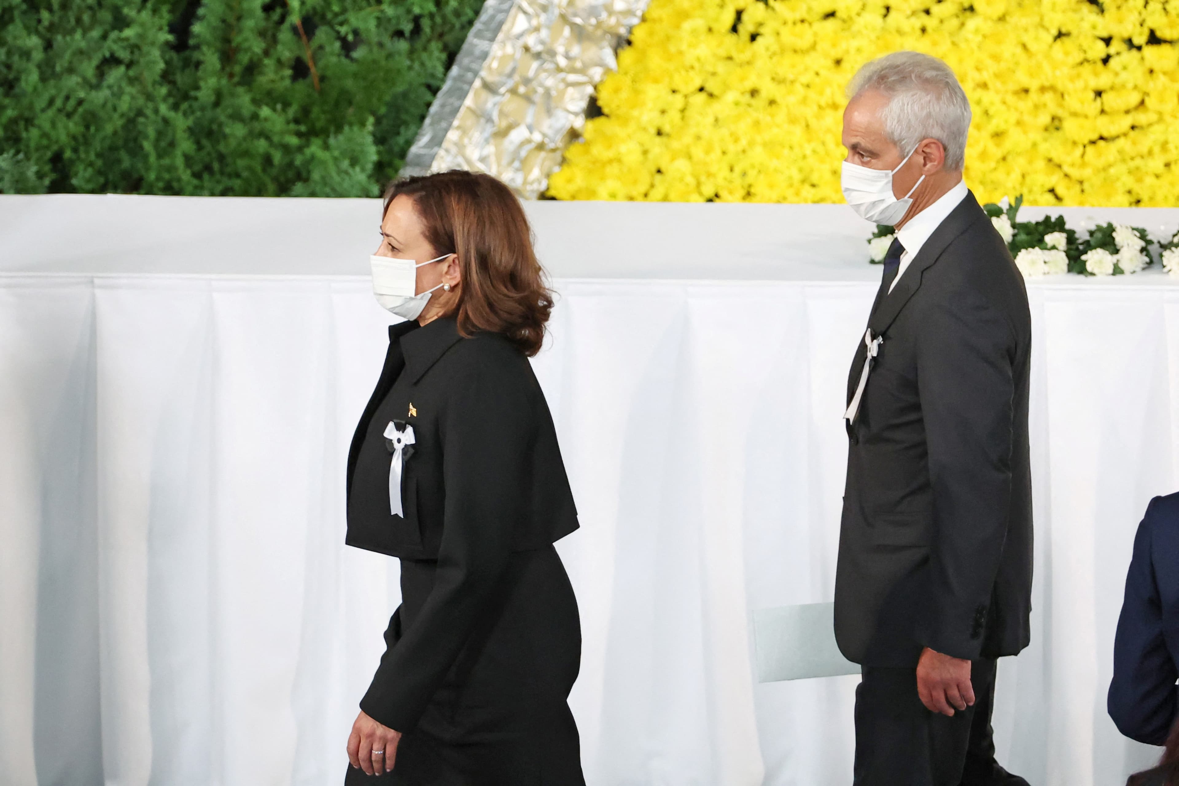 Shinzo Abe State Funeral: US Vice President, Kamala Harris, and U.S. Ambassador to Japan, Rahm Emanuel, pay their respects during the state funeral for Japan's former prime minister Shinzo Abe. (Reuters)