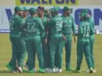 Pakistan players in action in a 2021 T20I series against Bangladesh