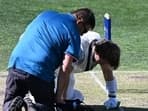 Australian batter Will Pucovski suffered a nasty blow on his head