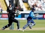 England's Tammy Beaumont in action as she hits four runs off the bowling of New Zealand's Fran Jonas Action 