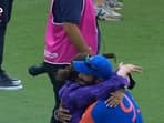 Jasprit Bumrah hugs Sanjana Ganesan after India's T20 World Cup win