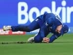 Liam Livingstone takes the catch to dismiss Rohit Sharma