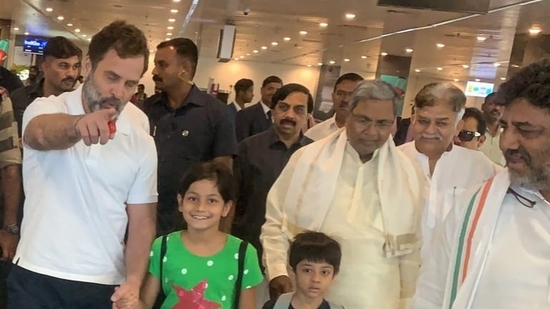 Rahul Gandhi arrives at Bengaluru