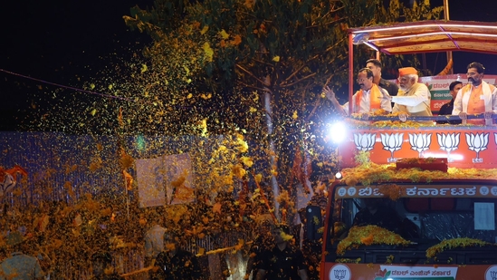 PM Narendra Modi holds a road show in Bengaluru