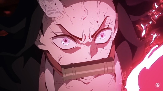 Episode 4 of Demon Slayer Season 3, "Thank You, Tokito," wowed fans with electrifying effects and jaw-dropping fight scenes featuring Nezuko's blood demon art.(Ufotable)