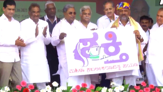 Karnataka CM Siddaramaiah and deputy CM DK Shivakumar launched Shakti scheme on Sunday