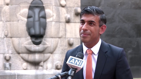 UK prime minister Rishi Sunak said he and Prime Minister Narendra Modi are are keen to see a comprehensive and ambitious trade deal concluded between India and UK.(X/ANI)