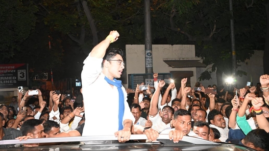 TMC leader Abhishek Banerjee after being released from detention. (X/ @abhishekaitc)