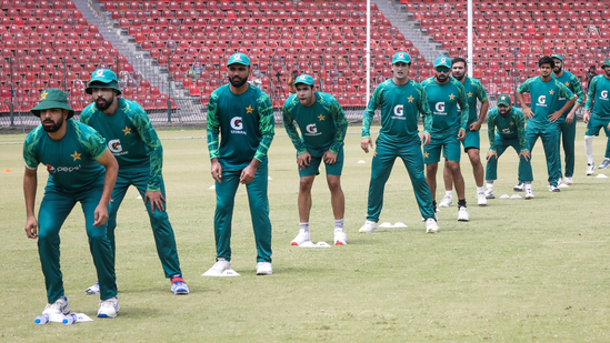 Pakistan cricket team players in the training session.(PCB Image)