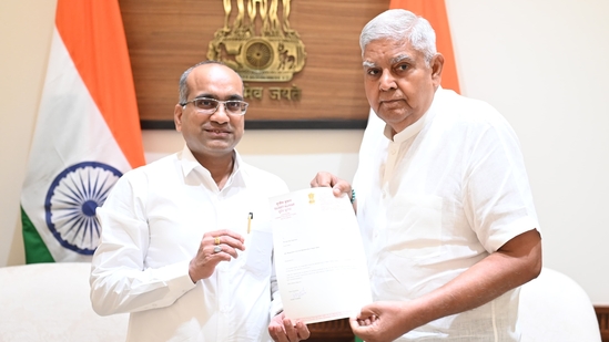 Vice-President of India and Chairman of Rajya Sabha Jagdeep Dhankhar has accepted the resignation of Sujeet Kumar from Rajya Sabha with immediate effect.(@VPIndia/X)