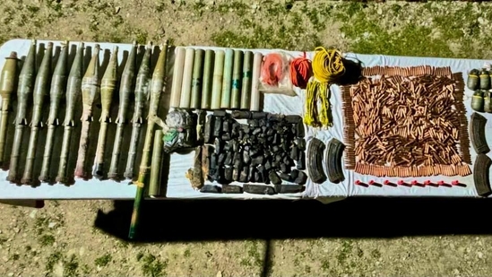 A cache of arms ammunition and explosives including AK 47 rounds, hand grenades, RPG rounds, material for Improvised Explosive Devices and other war-like stores was recovered from the Keran sector of Kupwara.