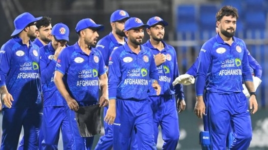 Afghanistan players after the win over South Africa in 2nd ODI(X/Afghanistan Cricket)