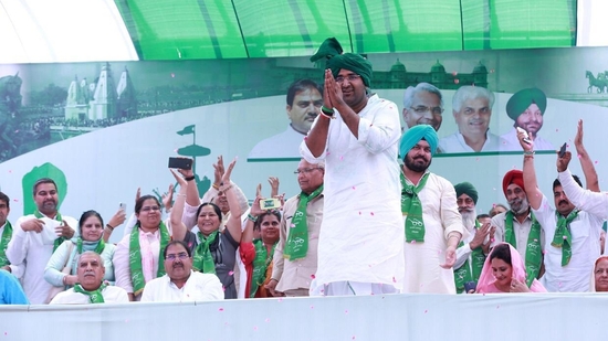 Arjun Chautala during Haryana election campaign. 