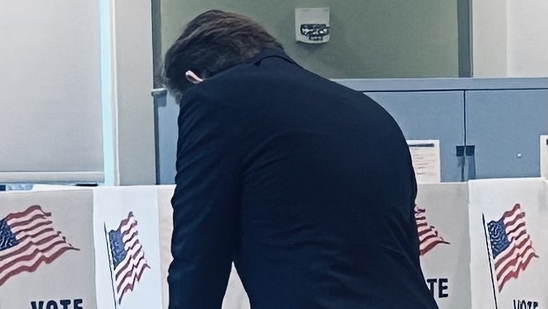 Former First Lady Melania Trump shared a behind-the-scenes sneak peek at her son Barron voting for his father, Donald Trump, on Tuesday, November 5, 2024. (X/Twitter)