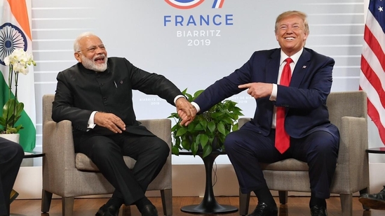 A file photo of PM Narendra Modi and US President-elect Donald Trump