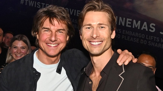 Tom Cruise and Glen Powell at the Twisters screening earlier this year.